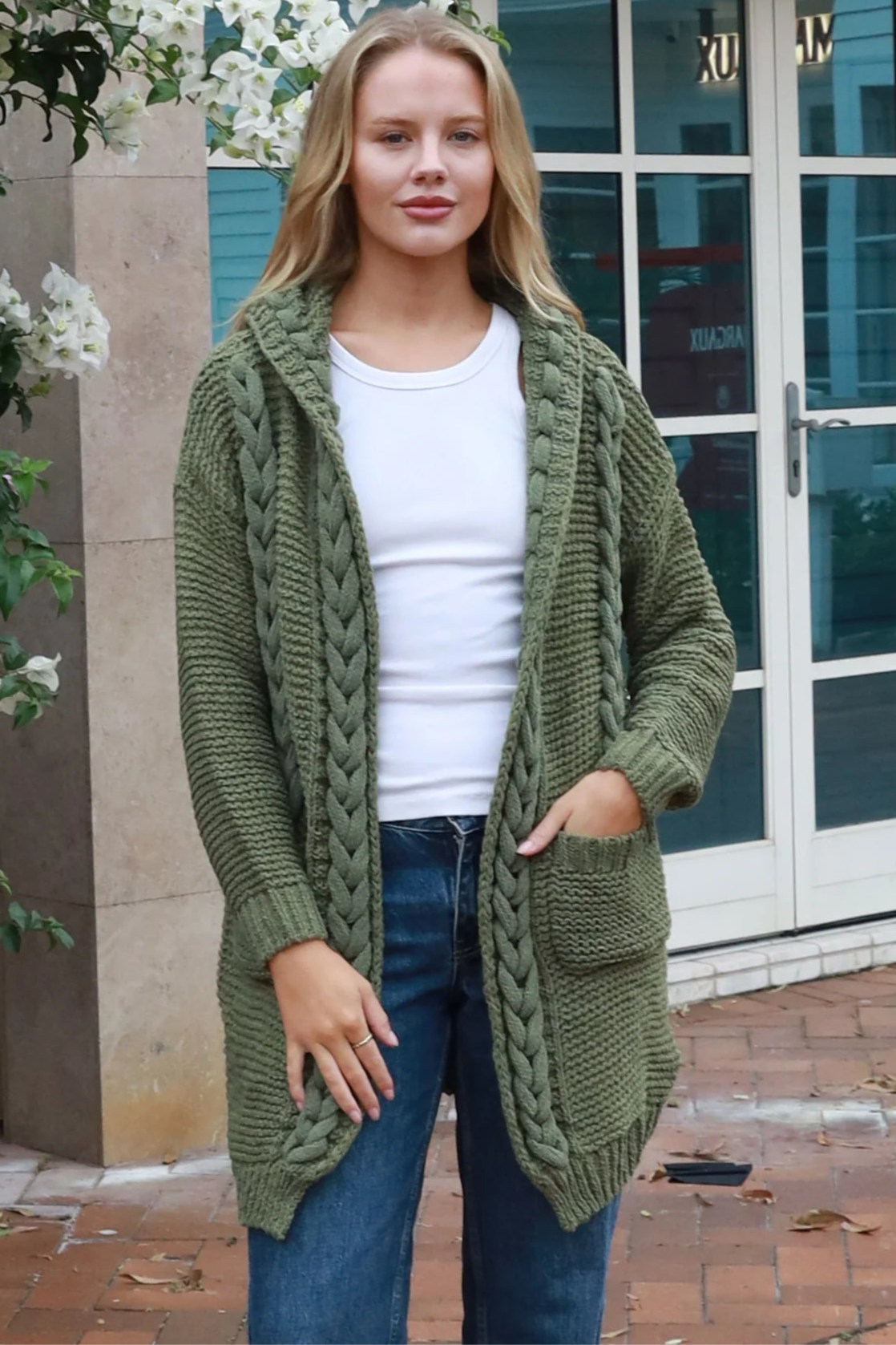 ISABELLA | HARMONY KNIT CARDIGAN OLIVE | Bohemian Love Runway