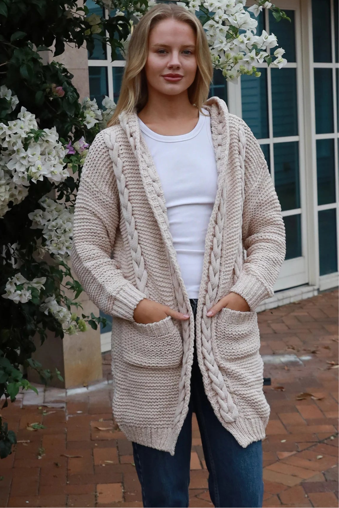  ISABELLA | HARMONY KNIT CARDIGAN BEIGE | Bohemian Love Runway