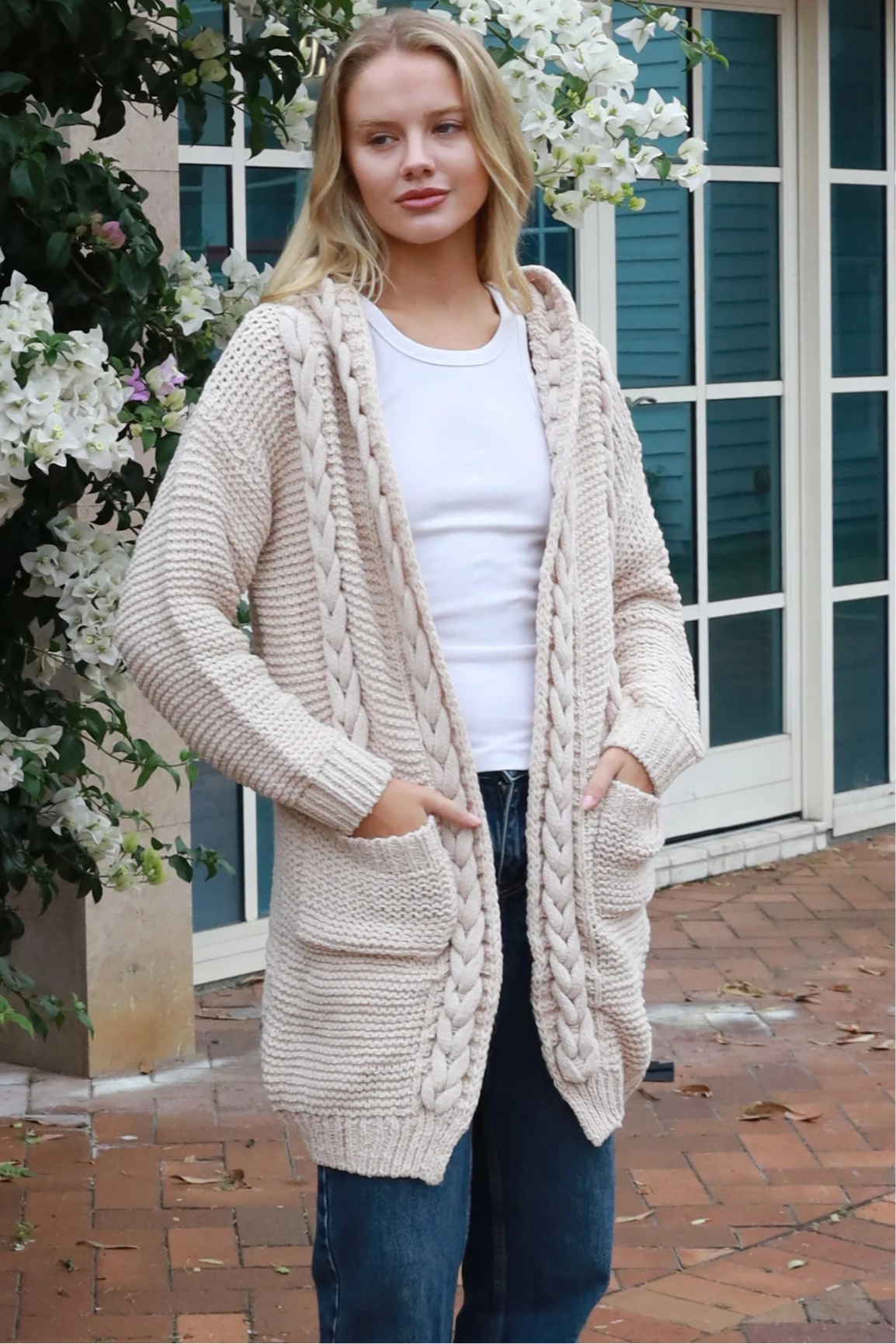  ISABELLA | HARMONY KNIT CARDIGAN BEIGE | Bohemian Love Runway