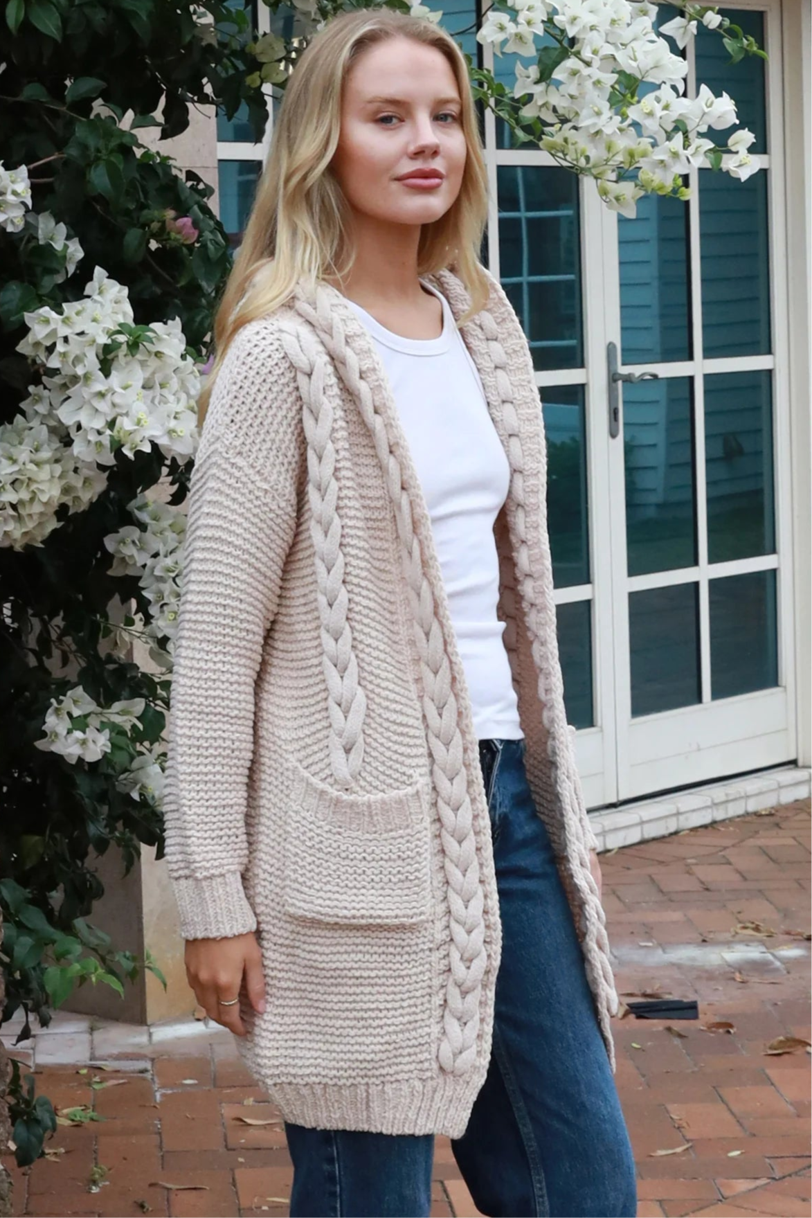  ISABELLA | HARMONY KNIT CARDIGAN BEIGE | Bohemian Love Runway