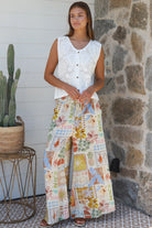 Hattie rayon pant wide leg with drawstring waist — beach to bar boho summer pant Australia