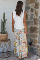 Hattie rayon pant wide leg with drawstring waist — beach to bar boho summer pant Australia