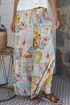 Hattie rayon pant wide leg with drawstring waist — beach to bar boho summer pant Australia