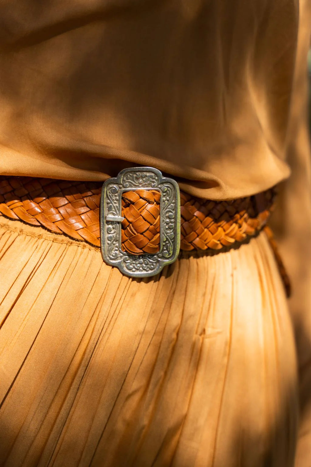  HOUSE OF SKYE | HENDRIX WOVEN LEATHER BELT TAN | Bohemian Love Runway