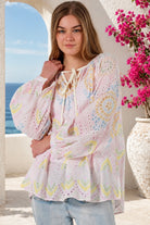  SALTY PALM | MARIBEL COTTON BRODERIE ANGLAISE EYELET BLOUSE | Bohemian Love Runway