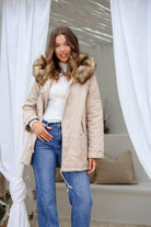  MISS MARLOW | MAYE FUR TRIM ANORAK LATTE | Bohemian Love Runway