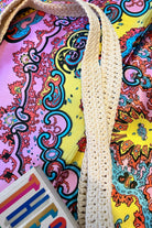 Vanilla crochet shoulder bag with slouchy artisan texture perfect for summer days and boho styling.