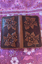  SHOE SHU | HAND TOOLED FLOWER FLAT WALLET VINTAGE BROWN | Bohemian Love Runway