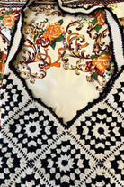 Handmade black and cream hand-stitched square crochet market bag - Moonflower Crochet Market Bag by Bohemian Love Runway.