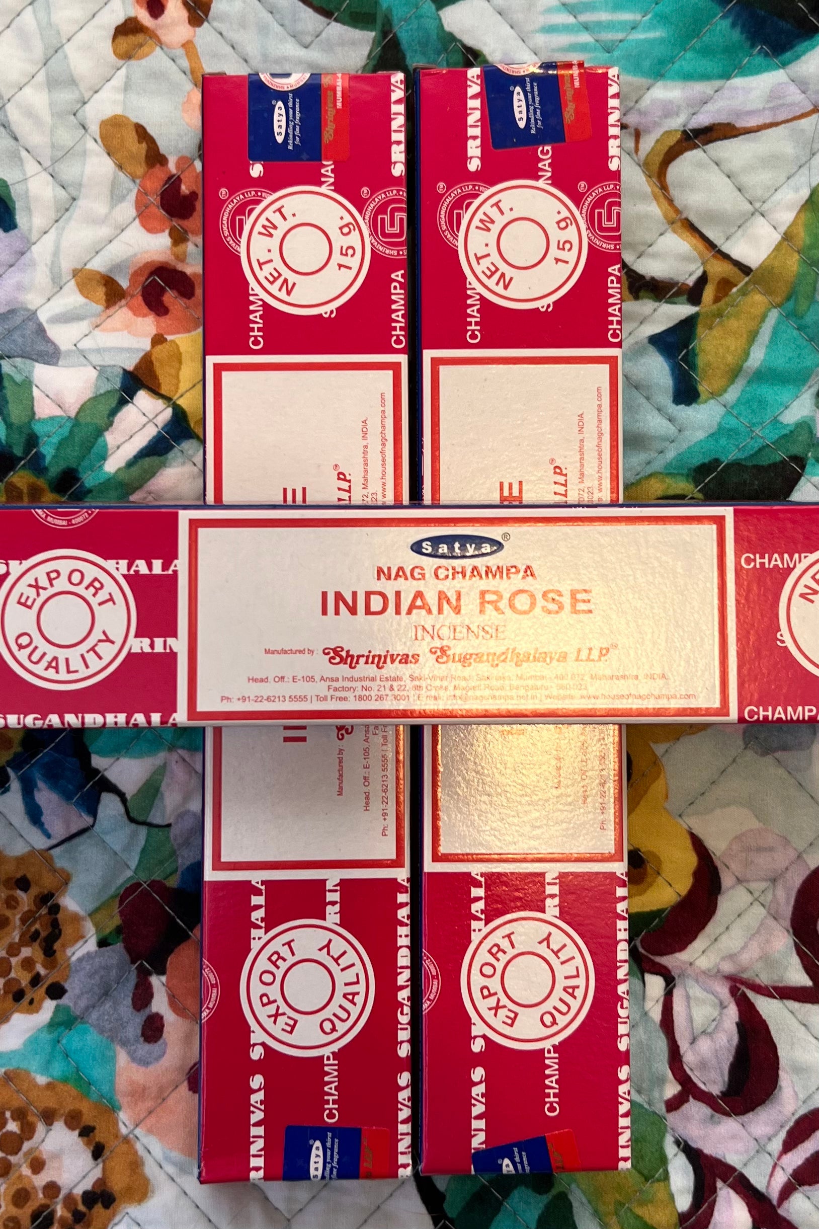  SATYA | INDIAN ROSE INCENSE X 3 | Bohemian Love Runway