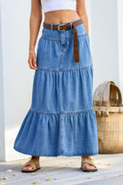  COUNTRY DENIM | CHLOE DENIM TIER MAXI SKIRT | Bohemian Love Runway