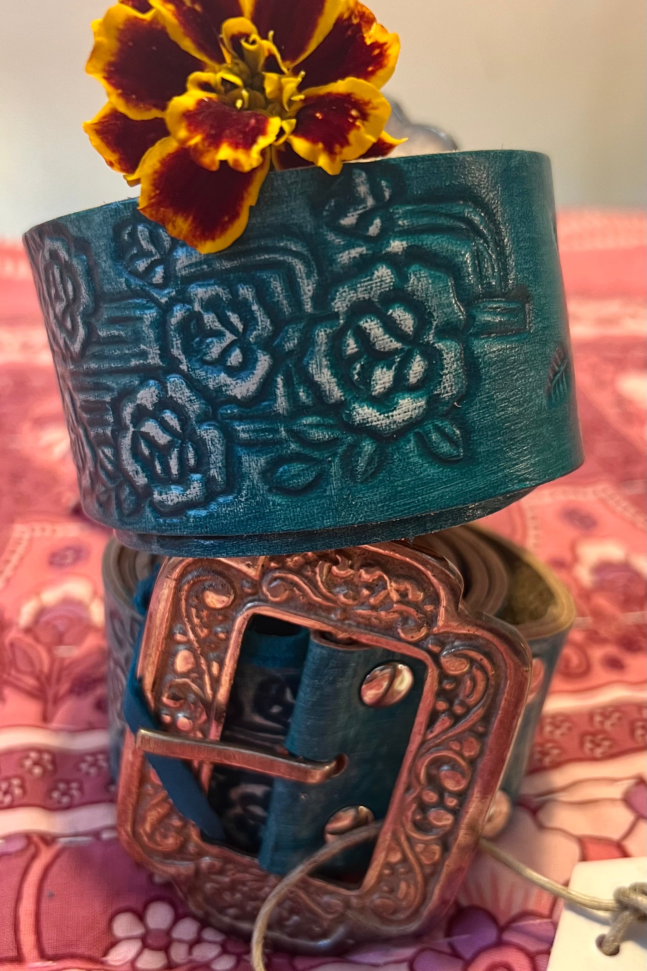  HOUSE OF SKYE | DESERT ROSE LEATHER BELT TURQUOISE | Bohemian Love Runway