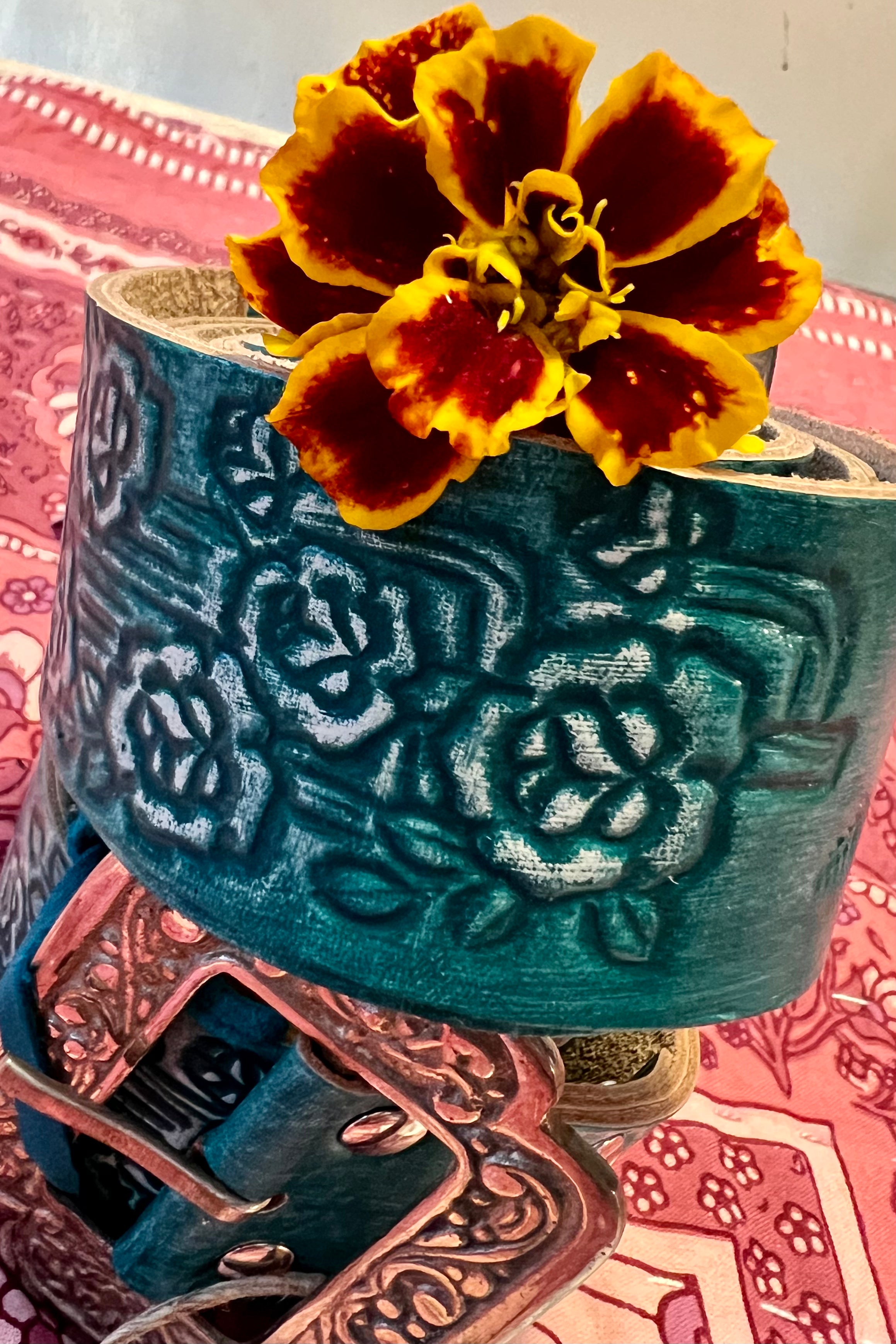  HOUSE OF SKYE | DESERT ROSE LEATHER BELT TURQUOISE | Bohemian Love Runway