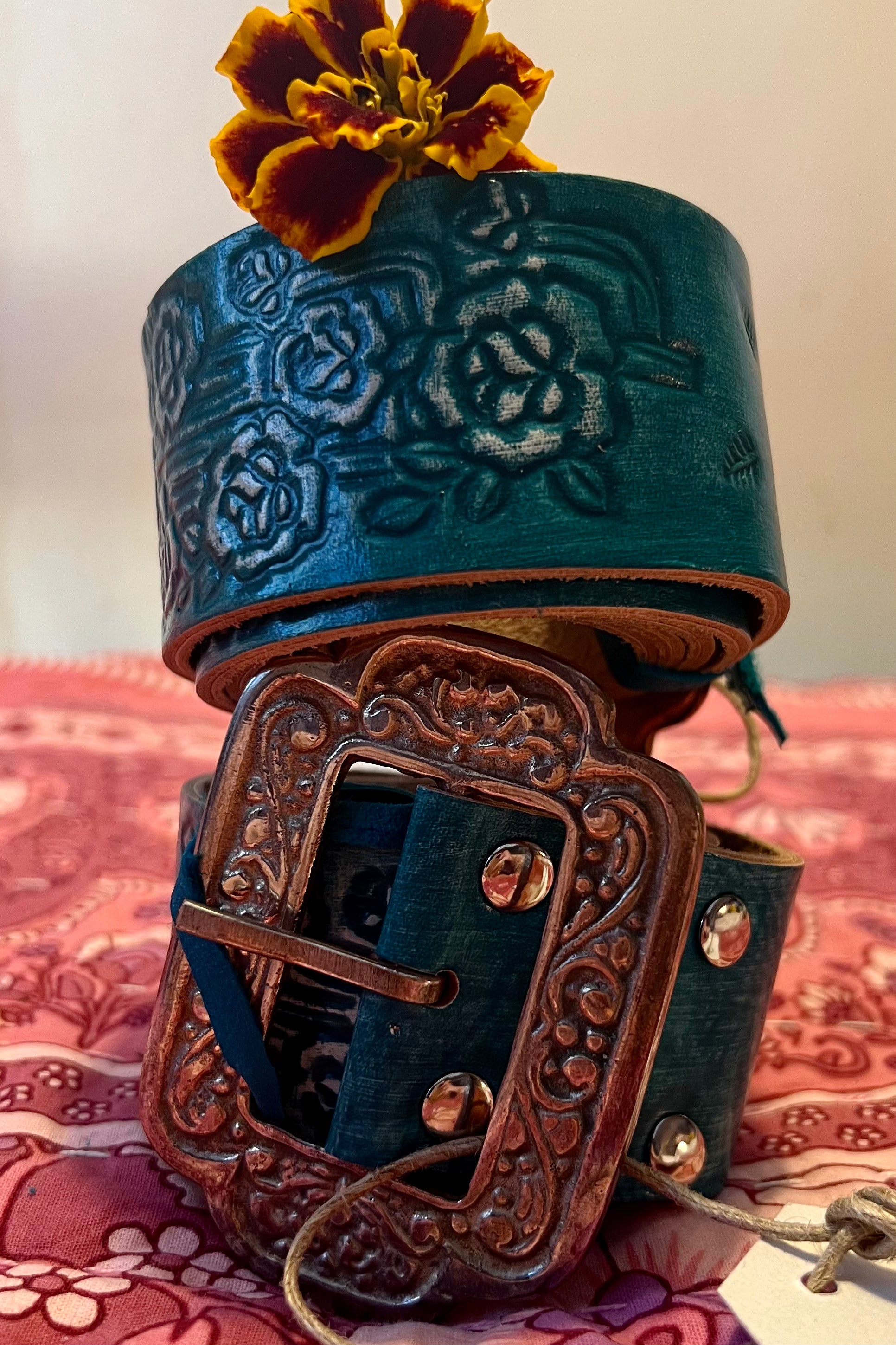  HOUSE OF SKYE | DESERT ROSE LEATHER BELT TURQUOISE | Bohemian Love Runway