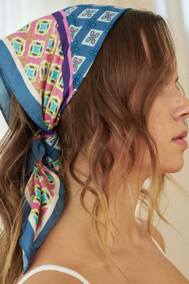  ANGELS WHISPER | BLUE PEACOCK FLORAL BANDANA | Bohemian Love Runway