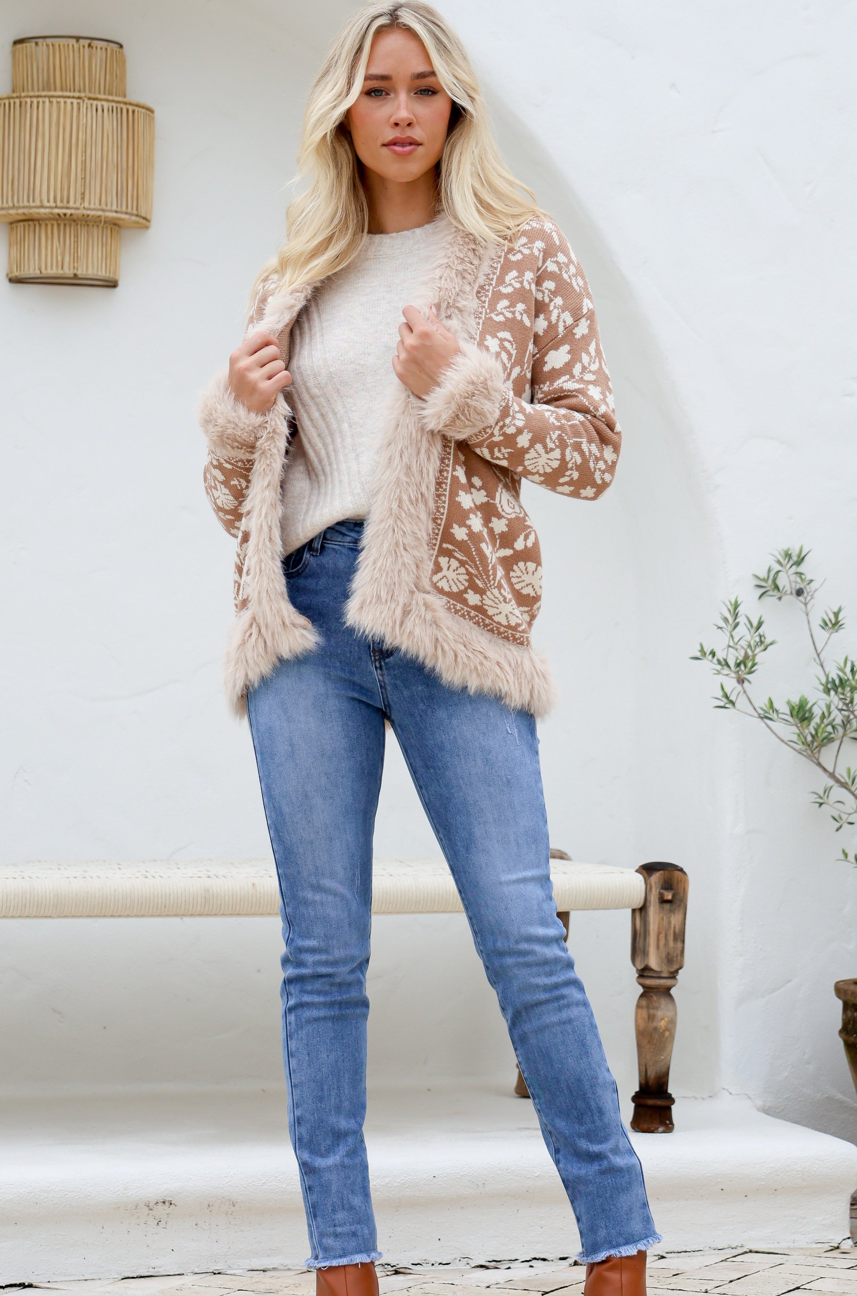  MISS MARLOW | LOMBARD FUR TRIM JACKET CAMEL | Bohemian Love Runway