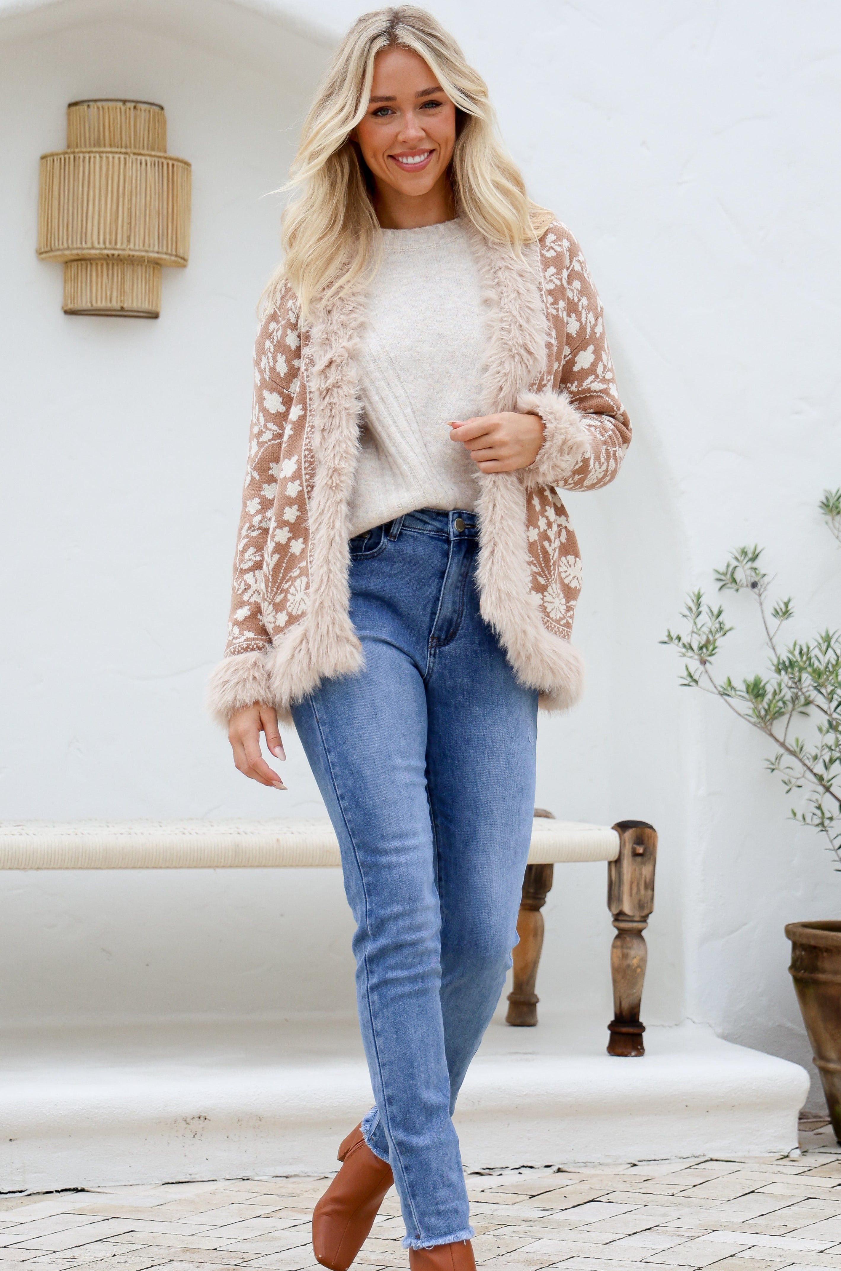  MISS MARLOW | LOMBARD FUR TRIM JACKET CAMEL | Bohemian Love Runway