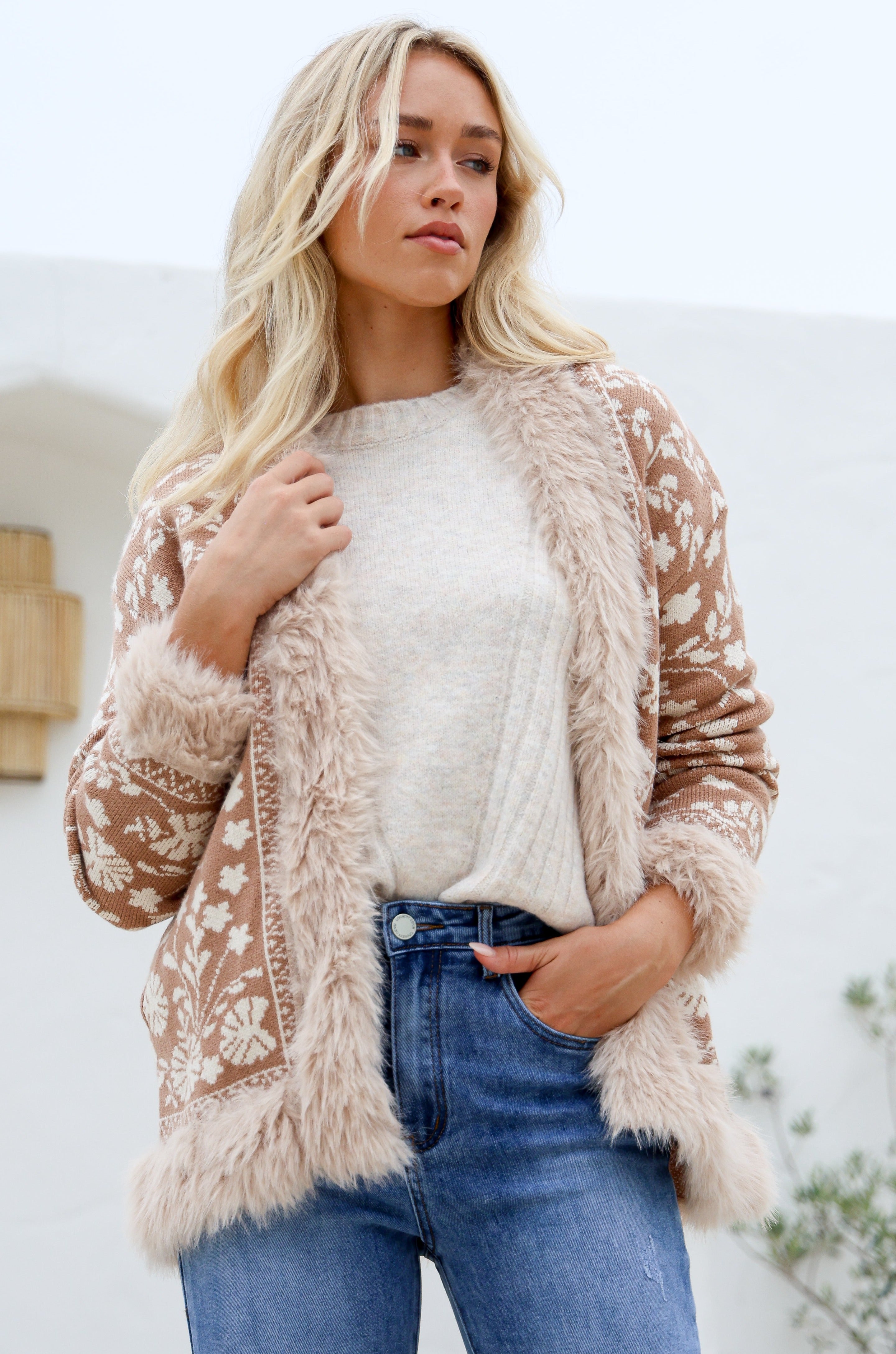  MISS MARLOW | LOMBARD FUR TRIM JACKET CAMEL | Bohemian Love Runway