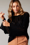 PINK DIAMOND | OPEN WEAVE BELL SLEEVE KNIT BLACK | Bohemian Love Runway