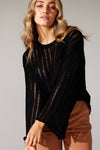 PINK DIAMOND | OPEN WEAVE BELL SLEEVE KNIT BLACK | Bohemian Love Runway