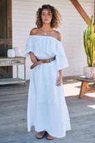  JAASE | HALLIE LINEN MAXI DRESS WHITE | Bohemian Love Runway