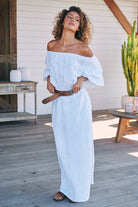  JAASE | HALLIE LINEN MAXI DRESS WHITE | Bohemian Love Runway