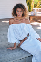  JAASE | HALLIE LINEN MAXI DRESS WHITE | Bohemian Love Runway