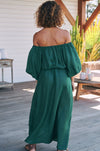 JAASE | HALLIE LINEN MAXI DRESS EMERALD | Bohemian Love Runway