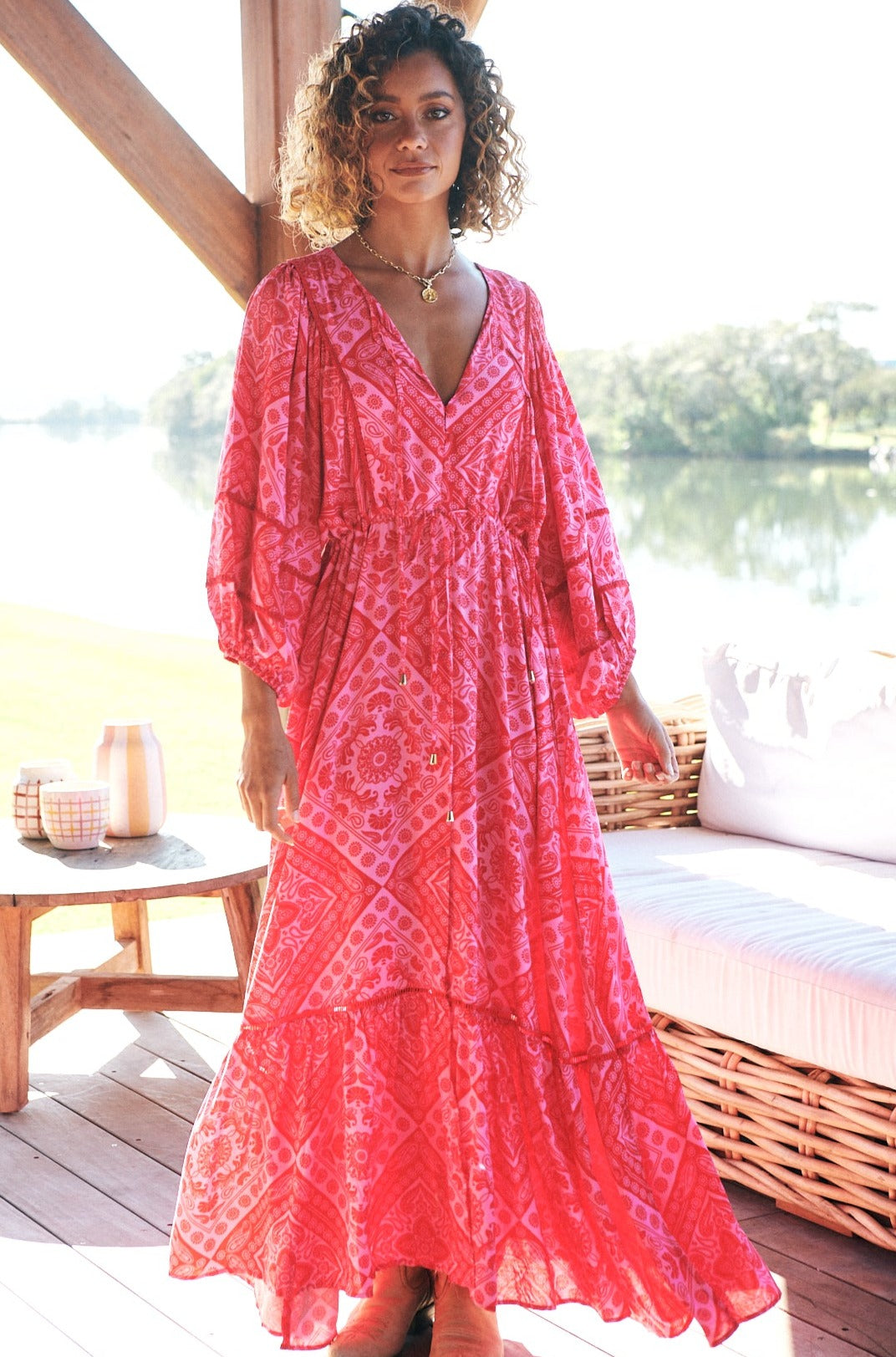 Jaase red 2025 maxi dress