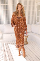  JAASE | AUBREY BOHEME LONG SLEEVE MIDI DRESS | Bohemian Love Runway