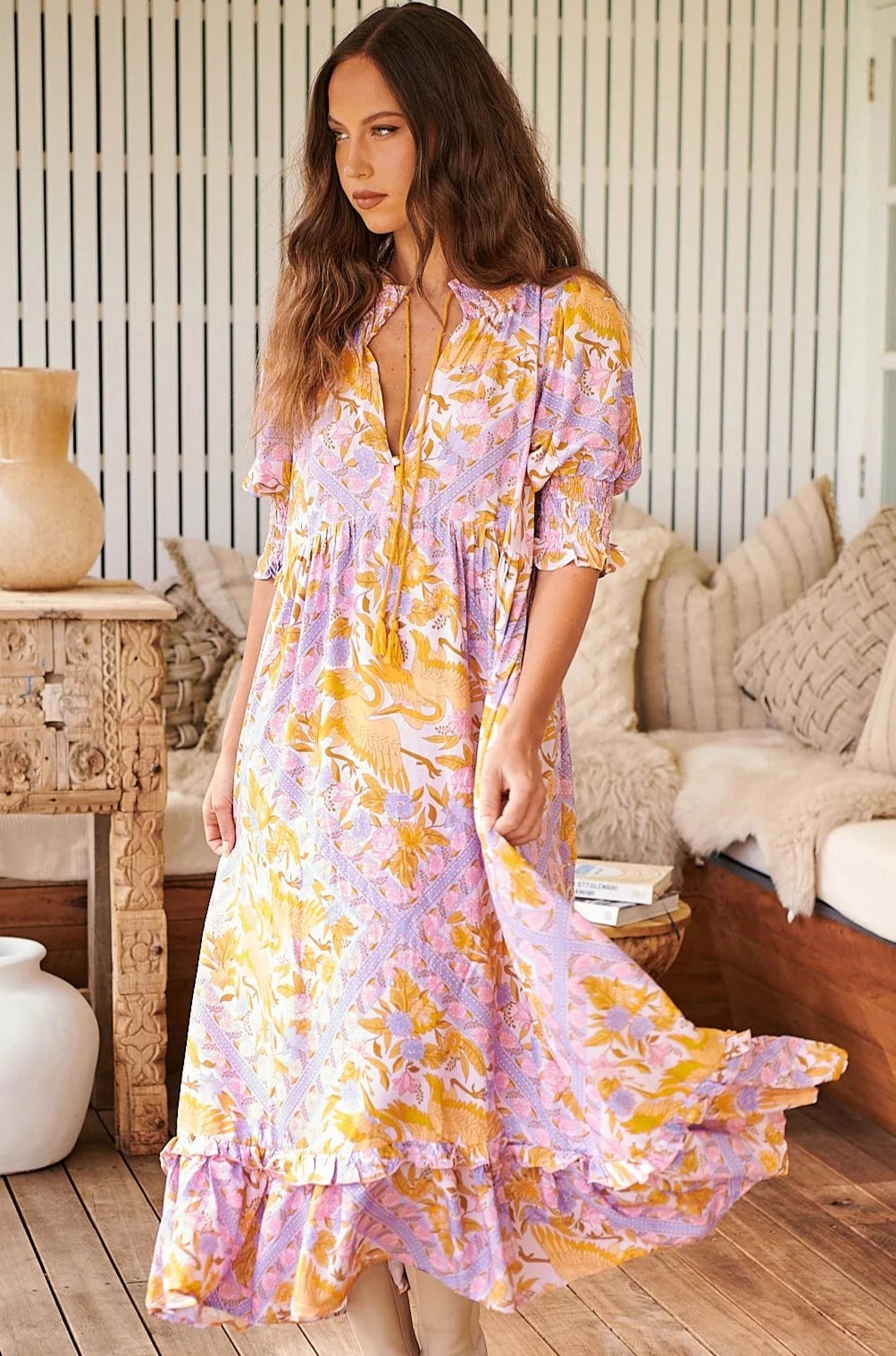 Bohemian cheap midi dress