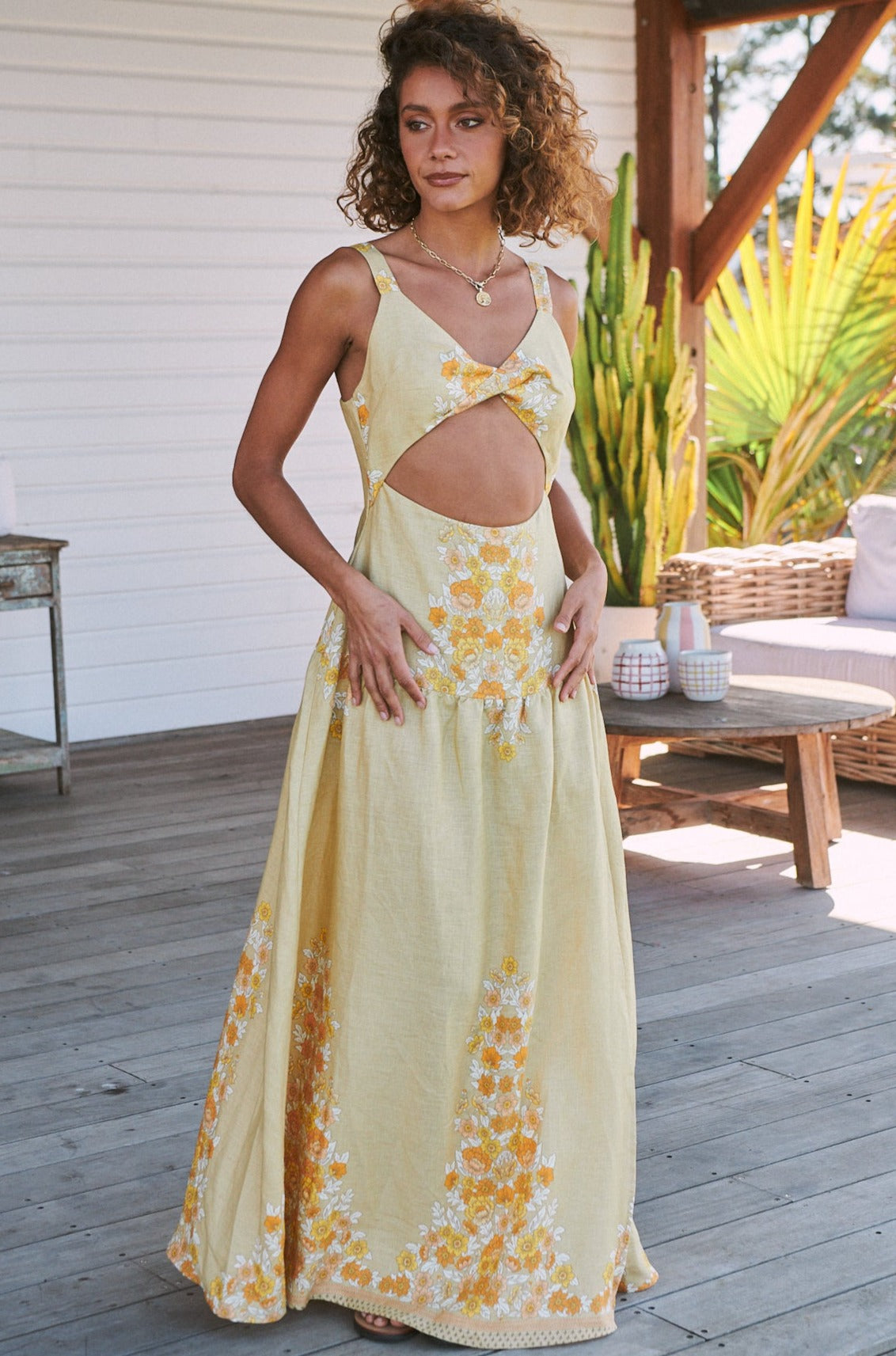  JAASE | DAYLILIES LINEN BIANCA MAXI DRESS | Bohemian Love Runway