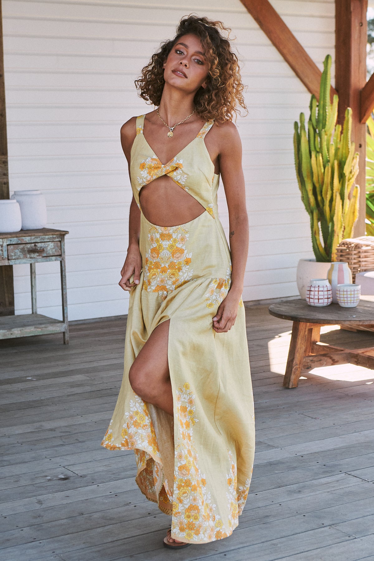  JAASE | DAYLILIES LINEN BIANCA MAXI DRESS | Bohemian Love Runway