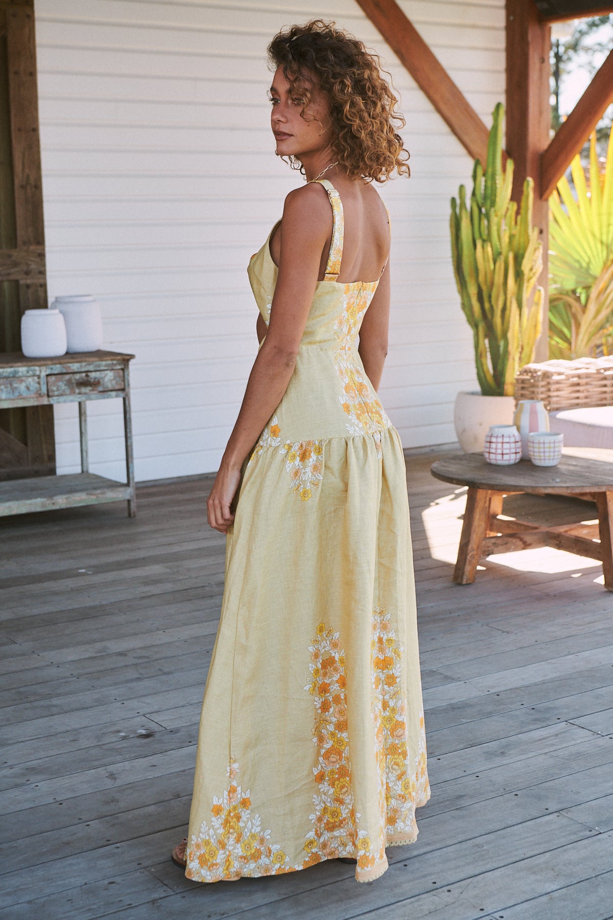  JAASE | DAYLILIES LINEN BIANCA MAXI DRESS | Bohemian Love Runway