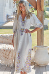 JAASE | DAYLILIES WHITE LINEN IVY MIDI DRESS | Bohemian Love Runway