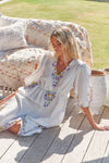 JAASE | DAYLILIES WHITE LINEN IVY MIDI DRESS | Bohemian Love Runway