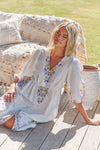 JAASE | DAYLILIES WHITE LINEN IVY MIDI DRESS | Bohemian Love Runway