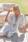 JAASE | DAYLILIES WHITE LINEN IVY MIDI DRESS | Bohemian Love Runway
