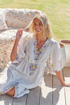 JAASE | DAYLILIES WHITE LINEN IVY MIDI DRESS | Bohemian Love Runway