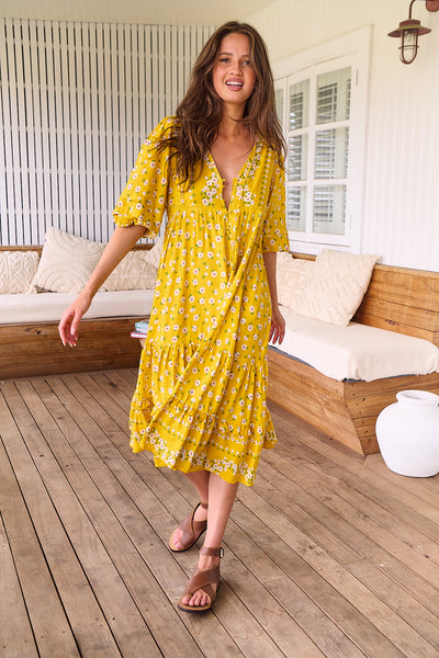 JAASE | SUNSHINE DAISY MONDAY MIDI DRESS | Bohemian Love Runway