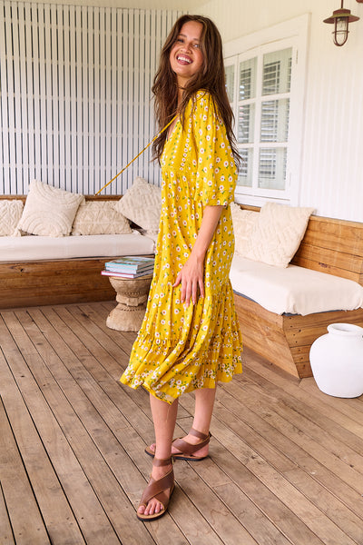 JAASE | SUNSHINE DAISY MONDAY MIDI DRESS | Bohemian Love Runway