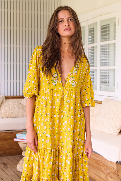 JAASE | SUNSHINE DAISY MONDAY MIDI DRESS | Bohemian Love Runway