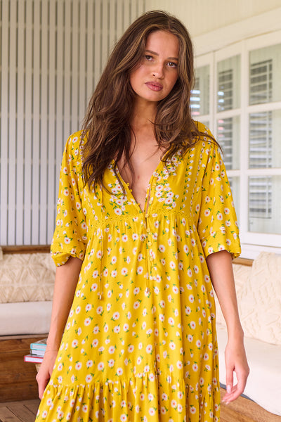 JAASE | SUNSHINE DAISY MONDAY MIDI DRESS | Bohemian Love Runway