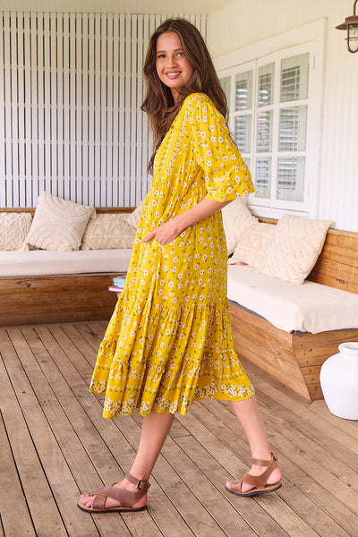 JAASE | SUNSHINE DAISY MONDAY MIDI DRESS | Bohemian Love Runway