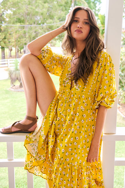 JAASE | SUNSHINE DAISY MONDAY MIDI DRESS | Bohemian Love Runway