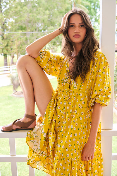 JAASE | SUNSHINE DAISY MONDAY MIDI DRESS | Bohemian Love Runway