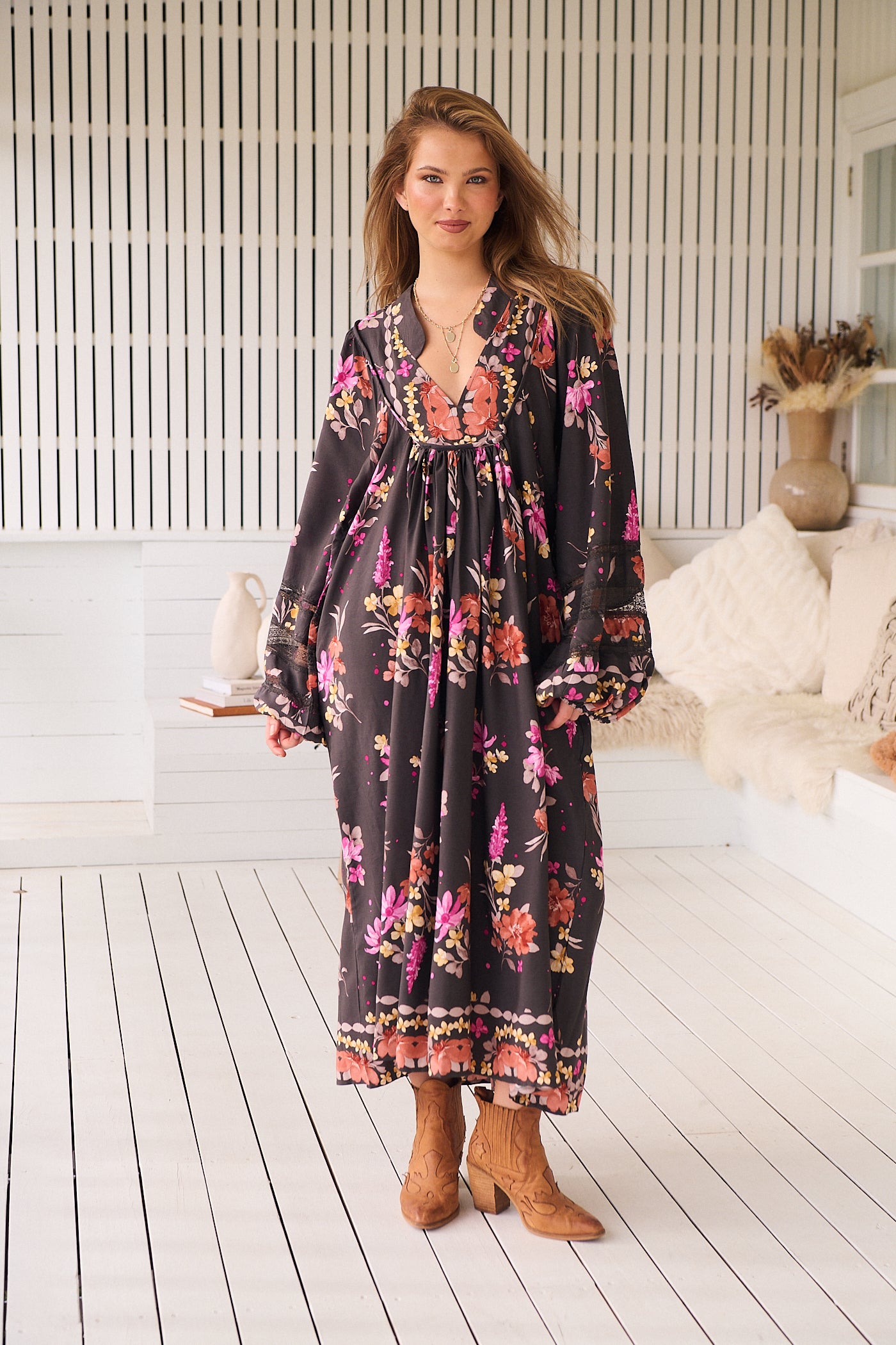  JAASE | MONARCH BLOOM BOHEME MIDI DRESS | Bohemian Love Runway