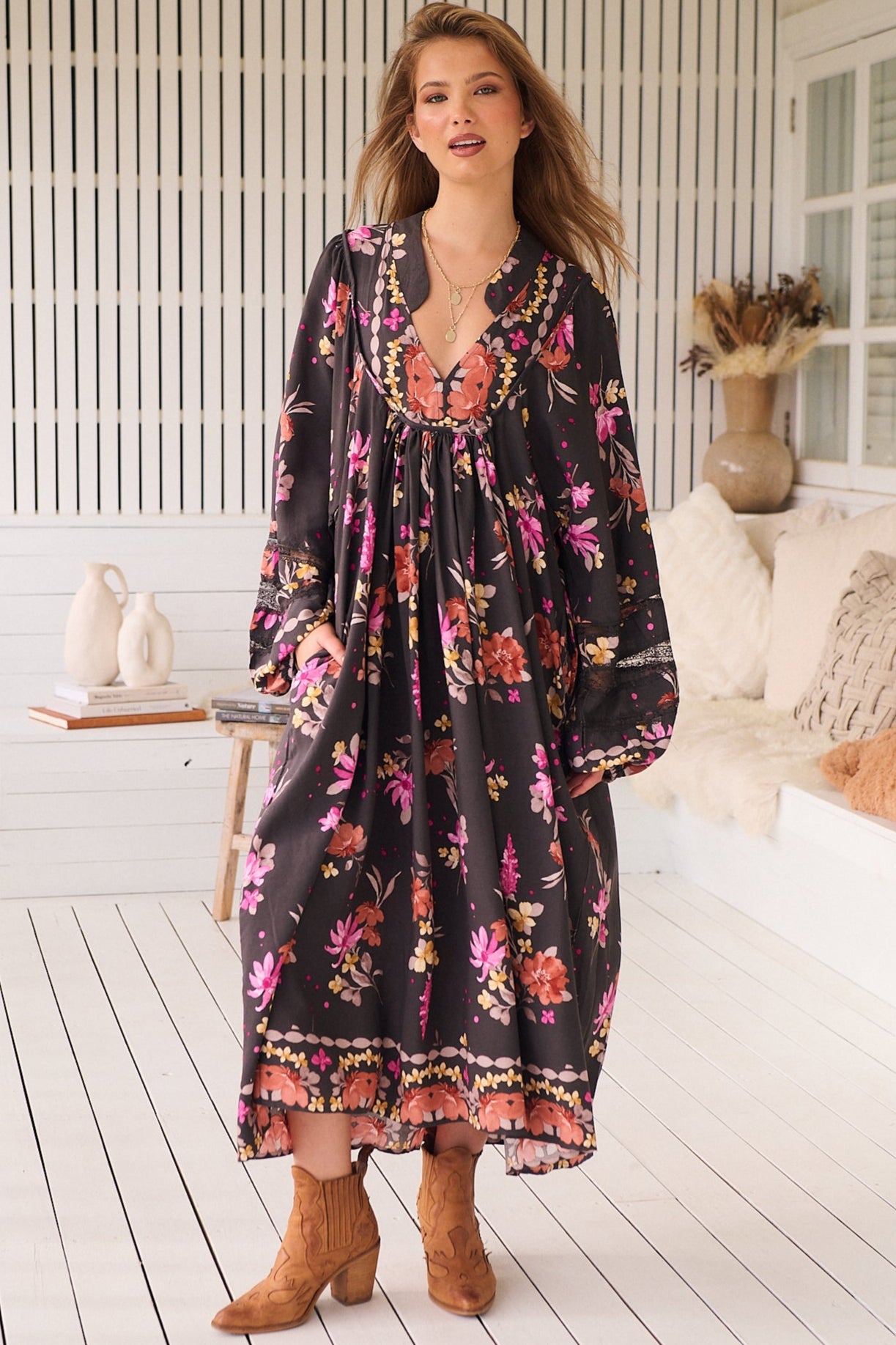  JAASE | MONARCH BLOOM BOHEME MIDI DRESS | Bohemian Love Runway