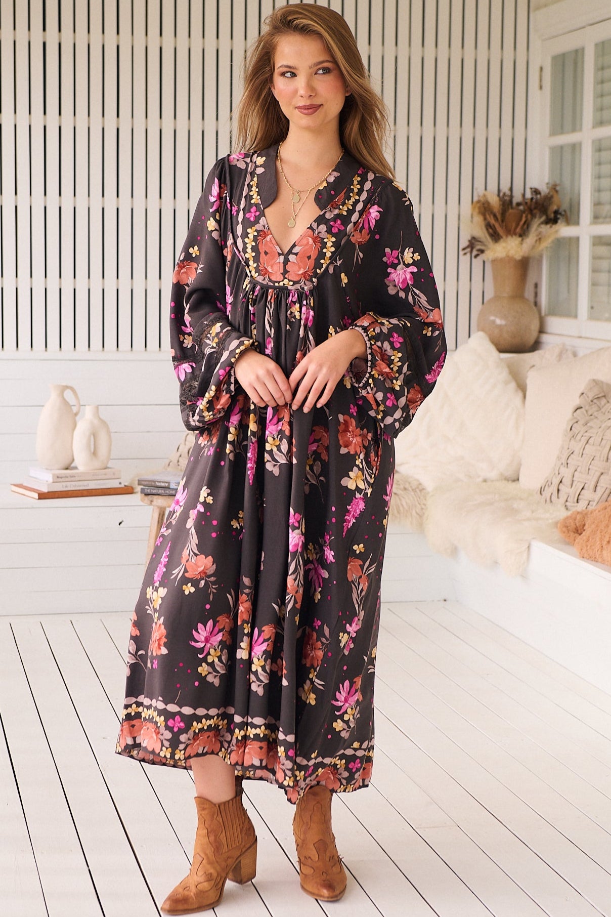  JAASE | MONARCH BLOOM BOHEME MIDI DRESS | Bohemian Love Runway
