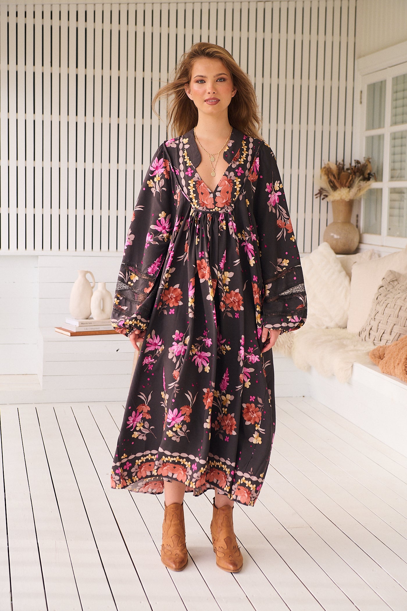  JAASE | MONARCH BLOOM BOHEME MIDI DRESS | Bohemian Love Runway